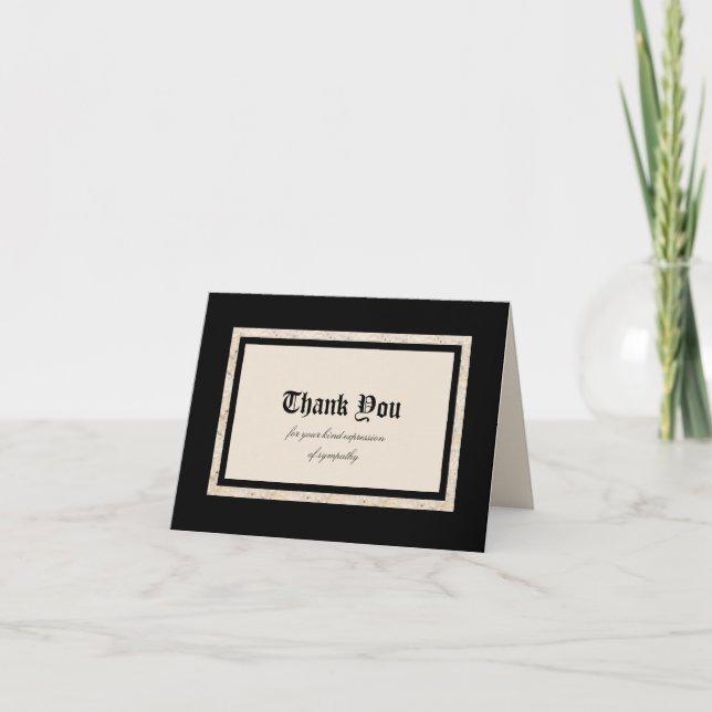 Sympathy Thank You Note Card -- Classic Design (Front)