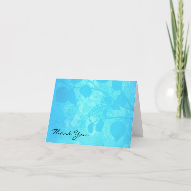 Sympathy Thank You Note Card - Trees In Blue Mist (Front)