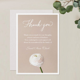 Sympathy Thank You Note Card with Flower