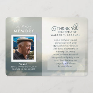 Sympathy thank You Peaceful Clouds Blue & White Card