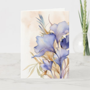 Sympathy Thank You Watercolor Iris Flowers Card
