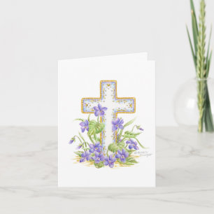 Sympathy Violet Cross Comfort Peace Card