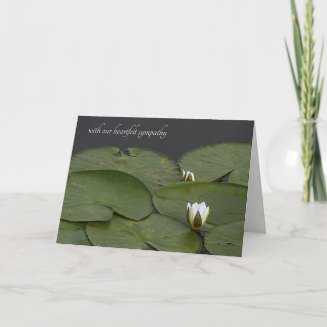 Sympathy Water Lily Buds Card (Front)