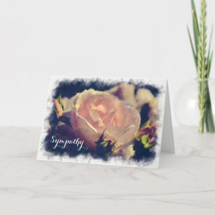 Sympathy Watercolor Beautiful Peach Rose Card