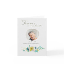 Sympathy Watercolor Flower Wreath Photo Thank You