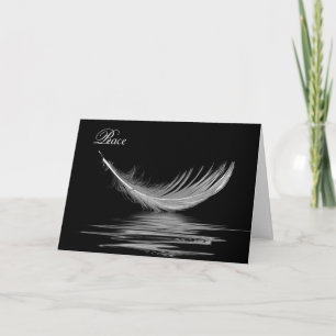 Sympathy White Feather Water Reflection Card