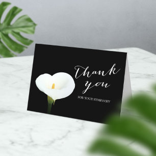 Sympathy White Lily Flower Memorial Thank You Card