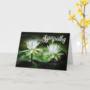 Sympathy White Waterlilies Card