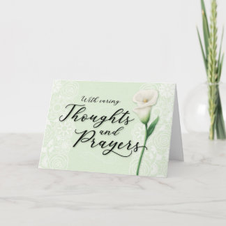 Sympathy, With Caring Thoughts and Prayers Card