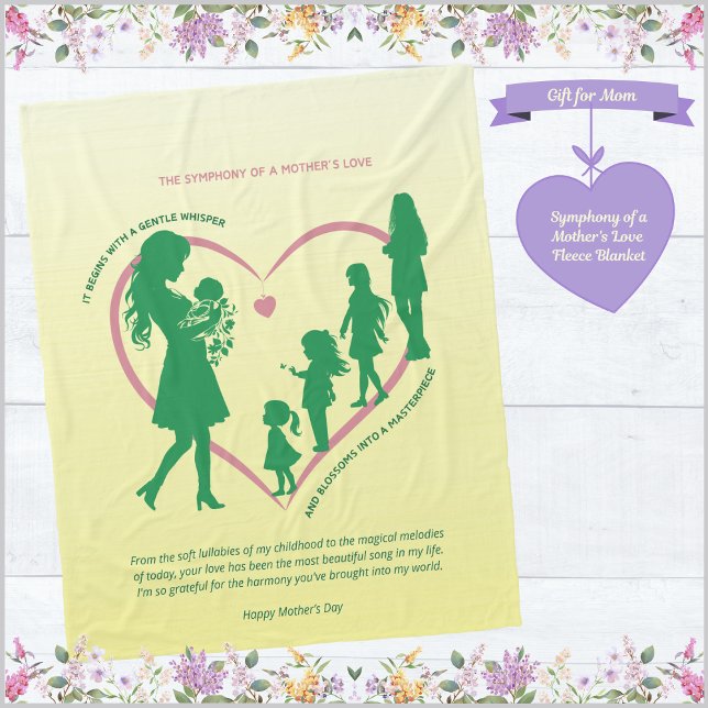 Symphony of a Mother's Love Fleece Blanket (Symphony of a Mother's Love Fleece Blanket - Mother's Day Gift)