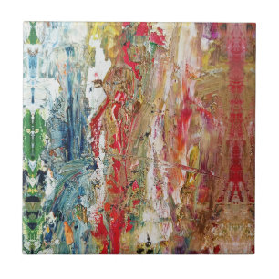 Symphony of Chaos – Abstract Real Artist’s Palette Tile