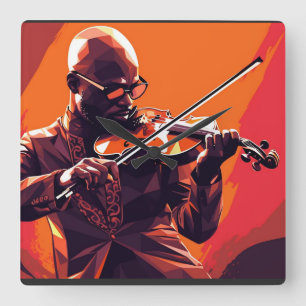 SYMPHONY OF FUNK #1 SQUARE WALL CLOCK