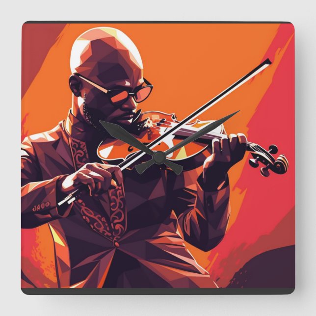 SYMPHONY OF FUNK #1 SQUARE WALL CLOCK (Front)