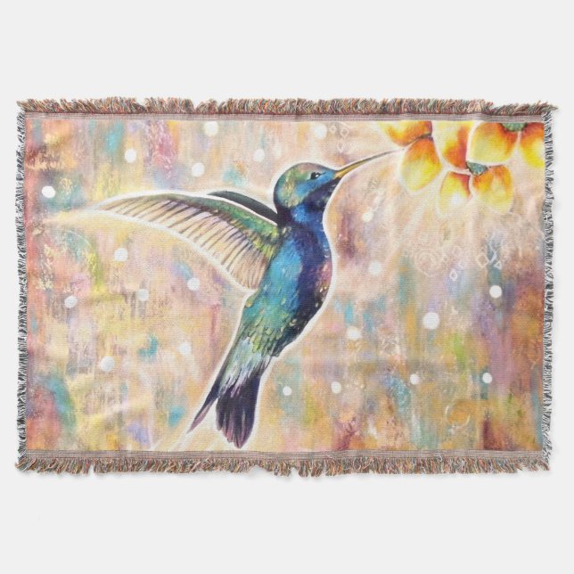 Symphony of the Hummingbird Throw Blanket (Front)