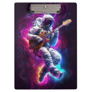Symphony of the Void Neon Cyberpunk Astronaut Clipboard