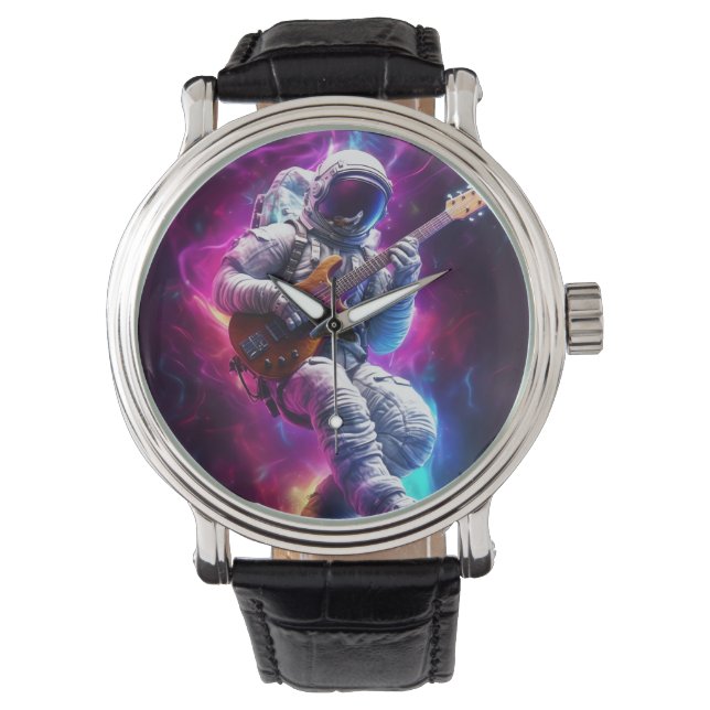 Symphony of the Void | Neon Cyberpunk Astronaut Watch (Front)