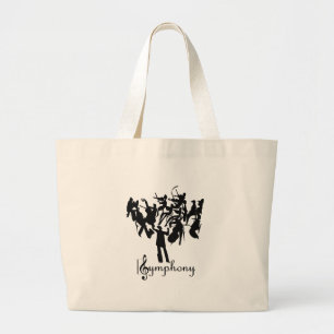 SYMPHONY orchestra in a stylised design Large Tote Bag