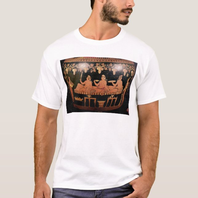 Symposium showing three men playing cottabos T-Shirt (Front)