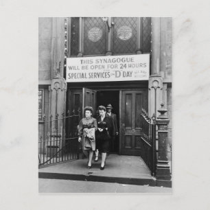 Synagogue Prayer Service on D-day June 6 1944 Postcard