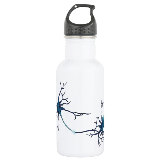 Synapse Between Neurons, Neuroscience Neuron 532 Ml Water Bottle (Front)