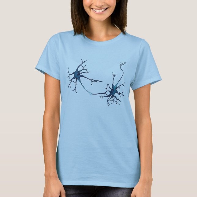 Synapse Between Neurons, Neuroscience Neuron T-Shirt (Front)