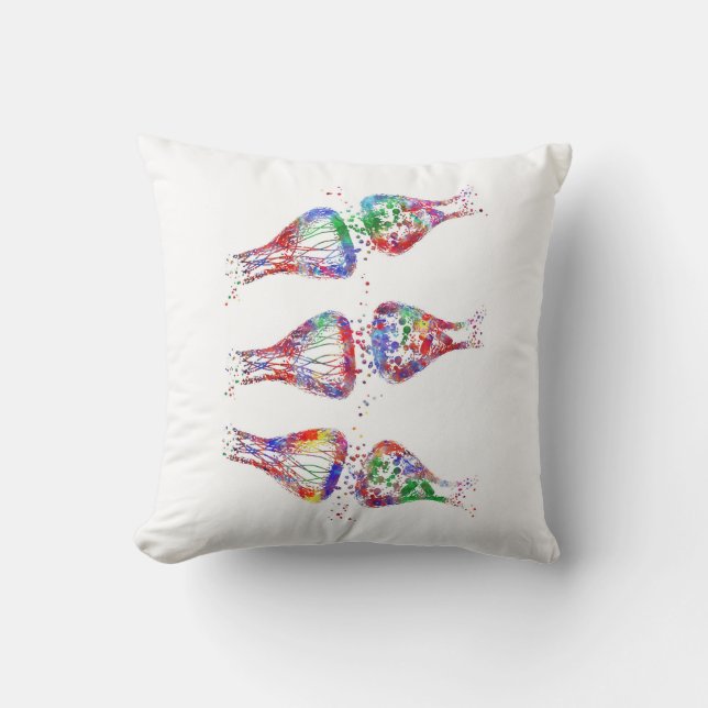 Synapse receptor, neurology, medical art cushion (Front)