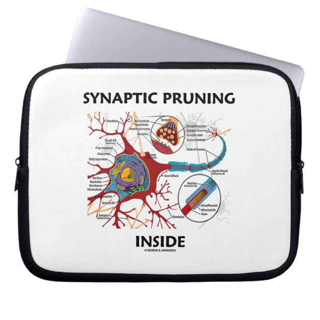 Synaptic Pruning Inside Neuron Synapse Neurology Laptop Sleeve (Front)