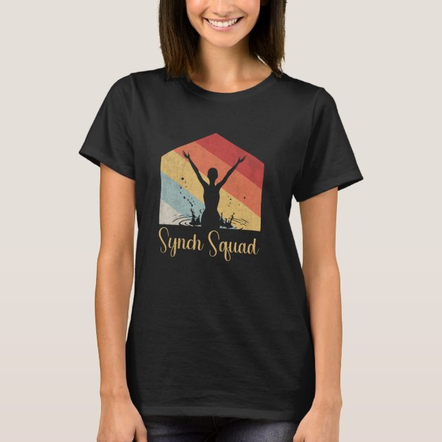 Sync Swimming Synch Squad Retro Vintage T-Shirt (Front)