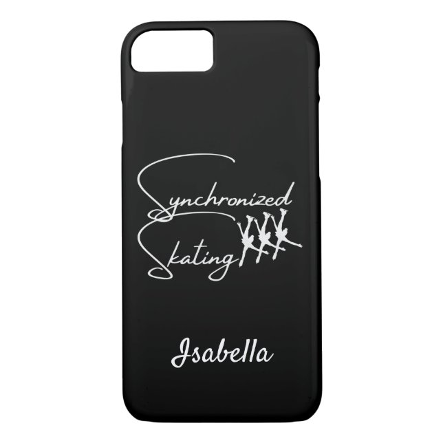 Synchro skating phone case calligraphy black white (Back)