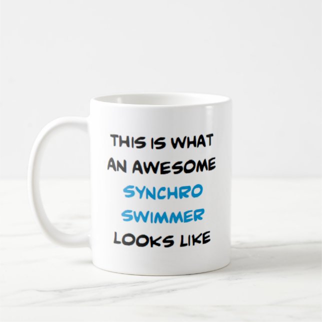 synchro swimmer, awesome coffee mug (Left)