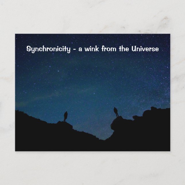 Synchronicity - a wink from the Universe Quote Postcard (Front)
