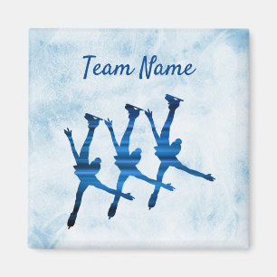 Synchronised skating team magnet blue