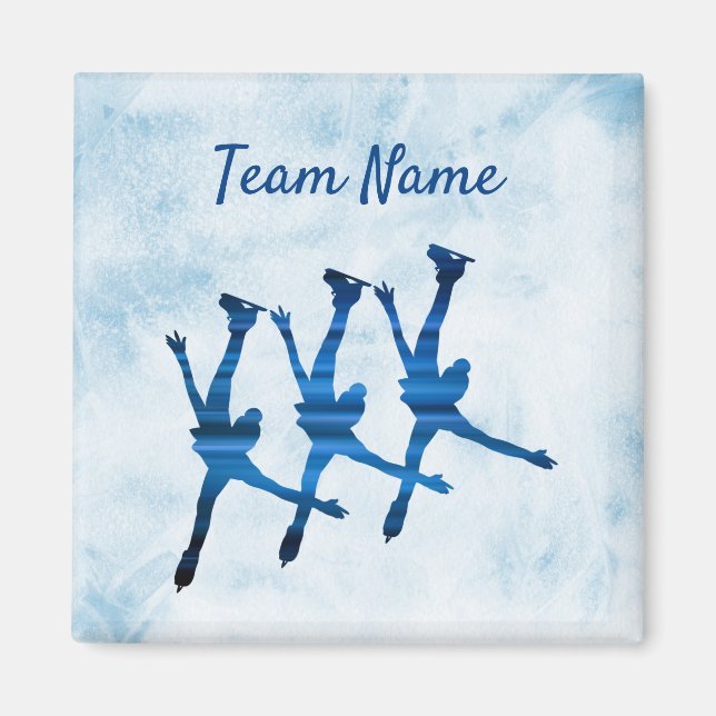 Synchronised skating team magnet blue (Front)