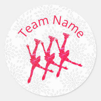 Synchronised skating team sticker - red arabesques