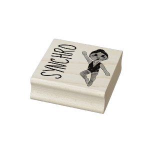 Synchronised Swimmer Girls Swim Team Synchro Rubber Stamp
