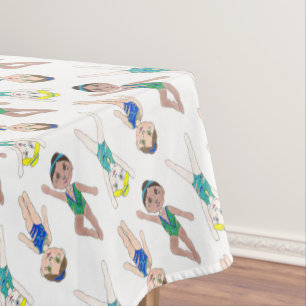 Synchronised Swimmer Girls Swim Team Synchro Tablecloth