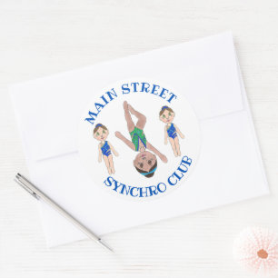 Synchronised Swimmer Girls Synchro Swimming Sports Classic Round Sticker