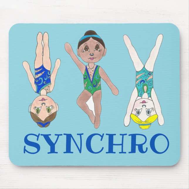 Synchronised Swimmer Girls Synchro Swimming Sports Mouse Pad (Front)