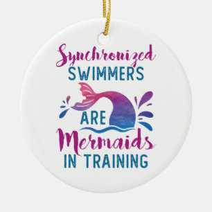 Synchronised Swimmers Are Mermaids In Training Ceramic Tree Decoration