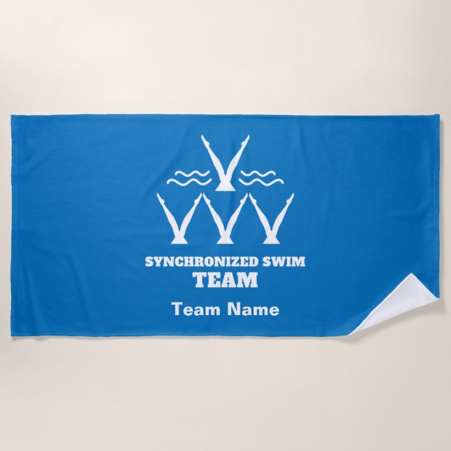 Synchronised Swimming Team Beach Towel (Front)