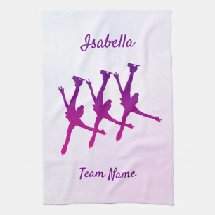 Synchronized skating towel arabesque purple