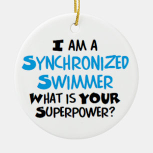 synchronized swimmer  ceramic tree decoration