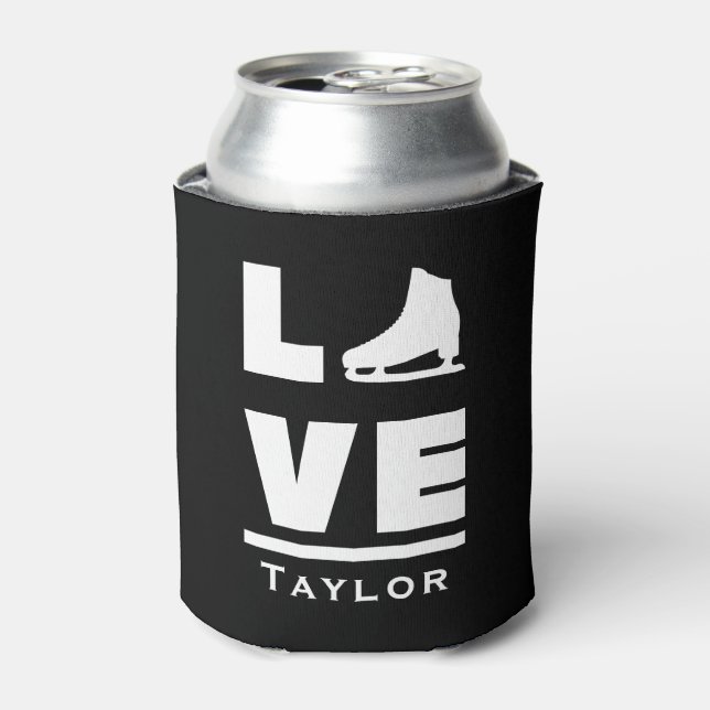 Synchronous Love And Live Figure Skating Name Text Can Cooler (Can Front)