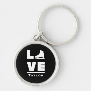 Synchronous Love And Live Figure Skating Name Text Key Ring