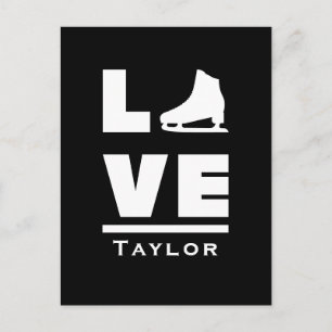 Synchronous Love And Live Figure Skating Name Text Postcard