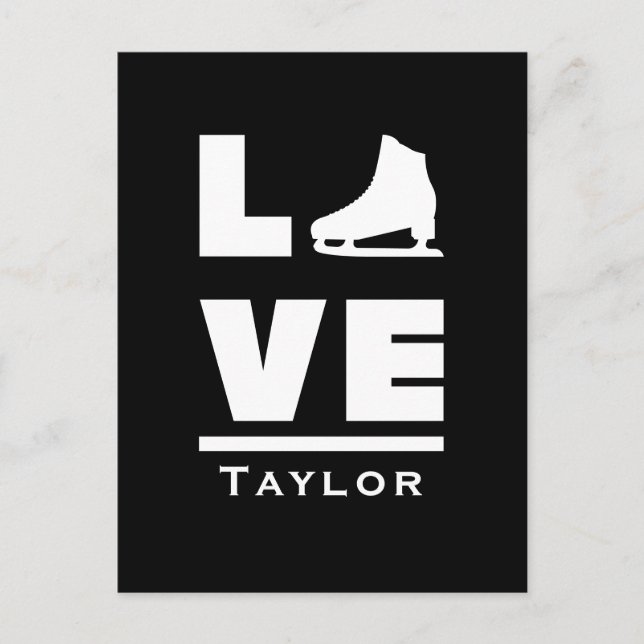 Synchronous Love And Live Figure Skating Name Text Postcard (Front)