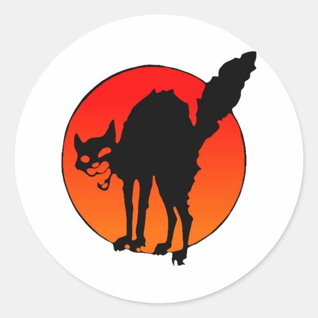 Syndicalist's cat classic round sticker (Front)