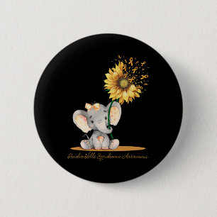 Syndrome Awareness Cute Elephant Sunflower 6 Cm Round Badge