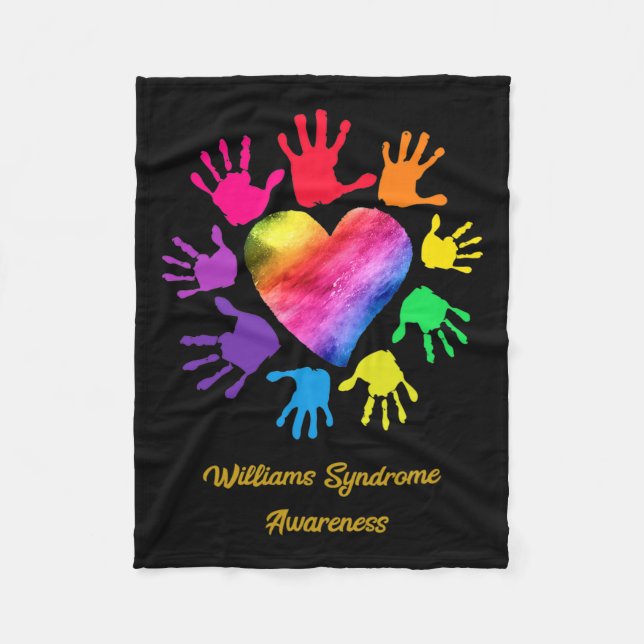 Syndrome Awareness Hands Williams Syndrome Gift  Fleece Blanket (Front)