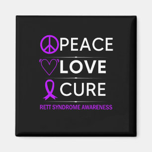 Syndrome Awareness Peace Love Cure Purple Ribbon Magnet